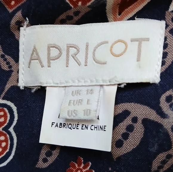 APRICOT Navy Floral Print Dress with Red and Cream Accents - Picture 10 of 12